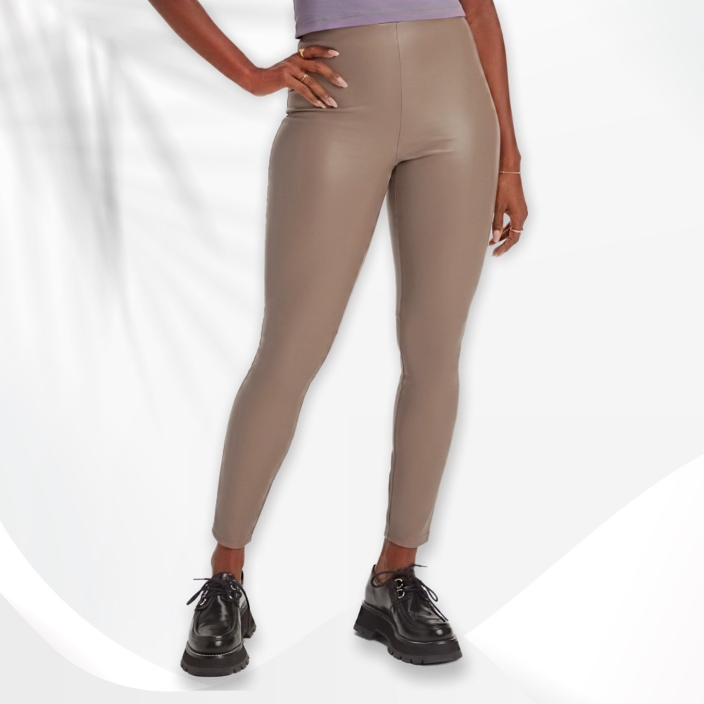 { Fabletics } - Vegan Leather Pull-On Legging - Picture 1 of 3